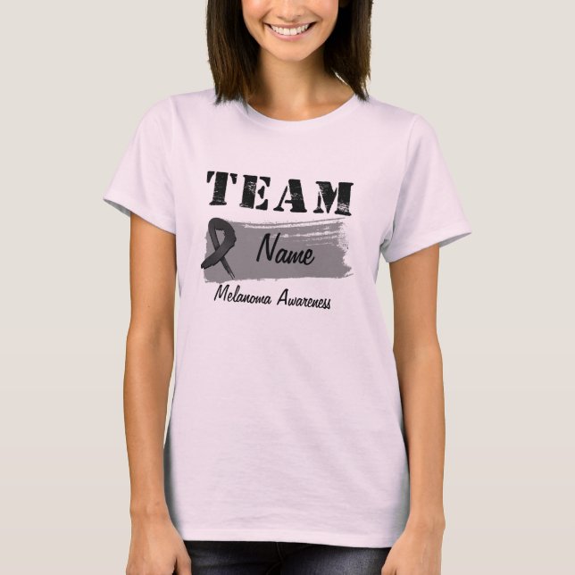 Anpassningsbar Team Namn - Melanoma T Shirt (Framsida)