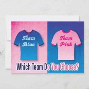 Anpassningsbar Team Rosa Blue Gender Reveal Party Inbjudningar