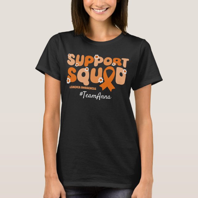 Anpassningsbar Team Support Squad för Leukemi T Shirt (Framsida)