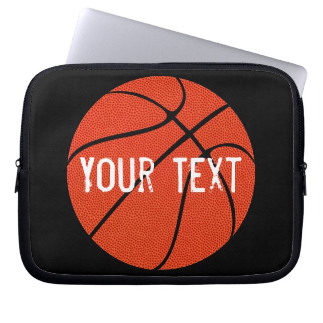 Anpassningsbar Team Text Basketball Neoprene Lapto Laptop Sleeve (Framsidan)