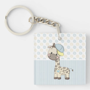 Anpassningsbar Tecknad Pojke Giraffe Keychain