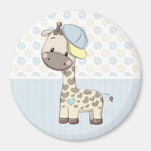 Anpassningsbar Tecknad Pojke Giraffe Magnet
