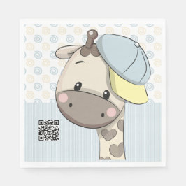 Anpassningsbar Tecknad Pojke Giraffe Papper Napkin Pappersservett