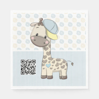 Anpassningsbar Tecknad Pojke Giraffe Pappersservet Pappersservett