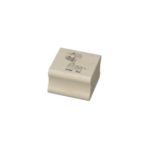 Anpassningsbar Tecknad Pojke Giraffe Rubber Frimär Stämpel