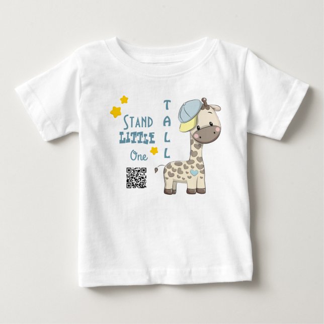 Anpassningsbar Tecknad Pojke Giraffe T Shirt (Framsida)