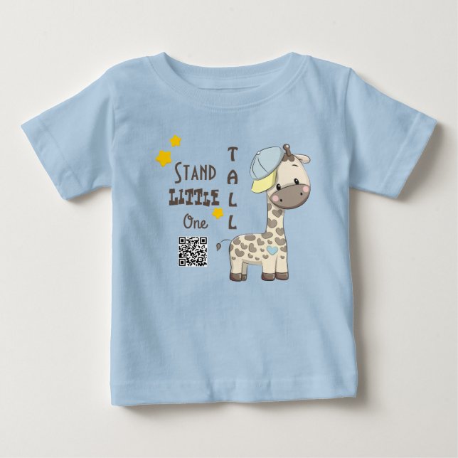 Anpassningsbar Tecknad Pojke Giraffe T Shirt (Framsida)