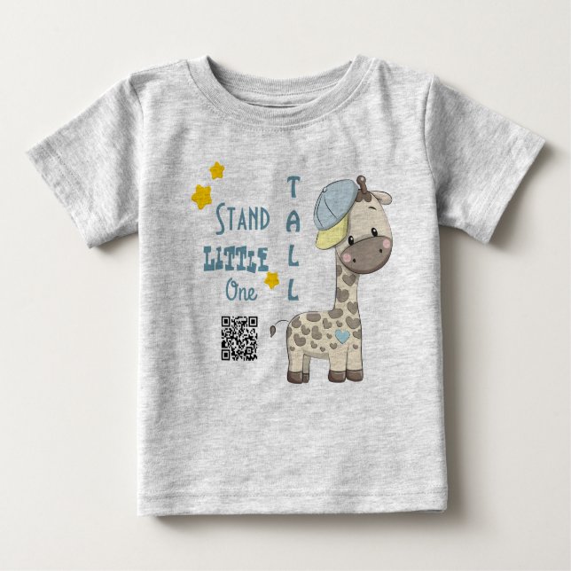 Anpassningsbar Tecknad Pojke Giraffe T Shirt (Framsida)