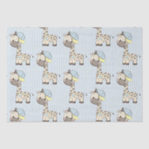 Anpassningsbar Tecknad Pojke Giraffe Tissue Paper
