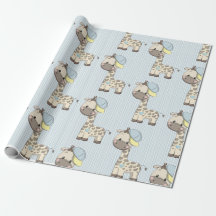 Anpassningsbar Tecknad Pojke Giraffe Wrapping Papp