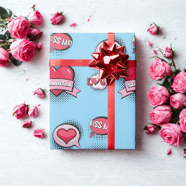 Anpassningsbar tecknad stil bok, blått och rött hj presentpapper