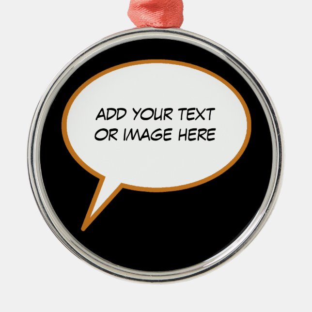 anpassningsbar tecknad tal-ballong julgransprydnad metall (Framsidan)