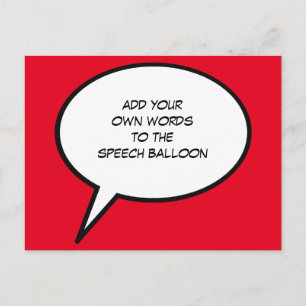 anpassningsbar tecknad tal ballong vykort