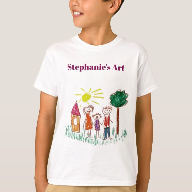 Anpassningsbar Teckning Shirt Kids Artwork for Mam T (Framsida)