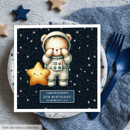 Anpassningsbar Teddy Astronaut Napkins for Boy Par Pappersservett
