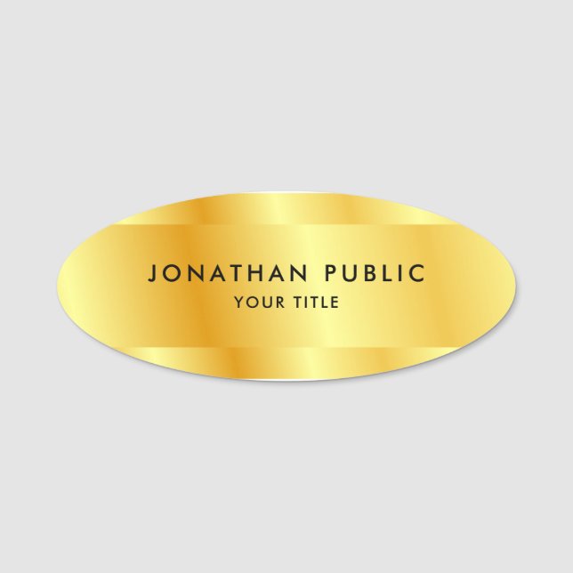 Anpassningsbar Template Elegant Modern Trendig Fau Namnbricka (Framsida)