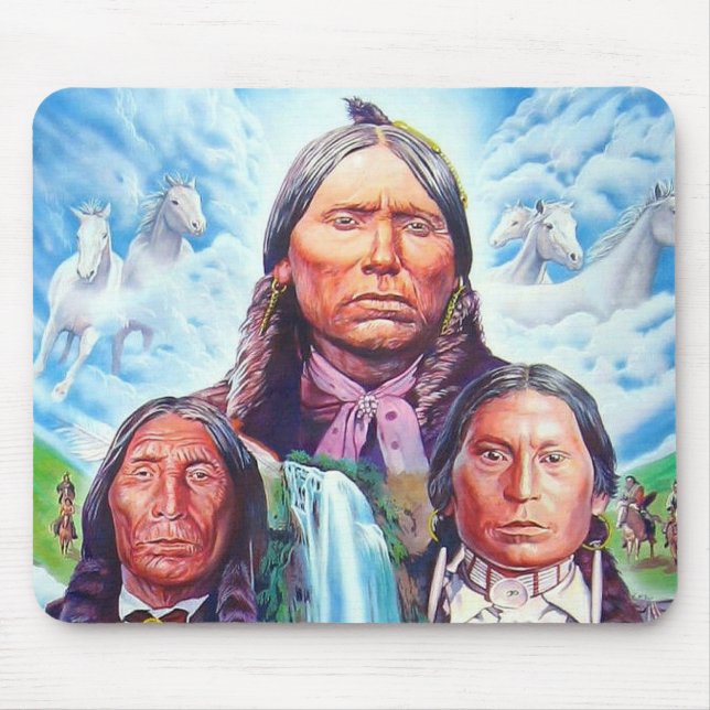 Anpassningsbar Template Indian Chiefs Native Ameri Musmatta (Framsidan)