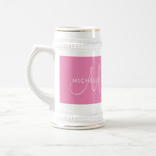 Anpassningsbar Template Namn Initial Monogram Rosa Sejdel