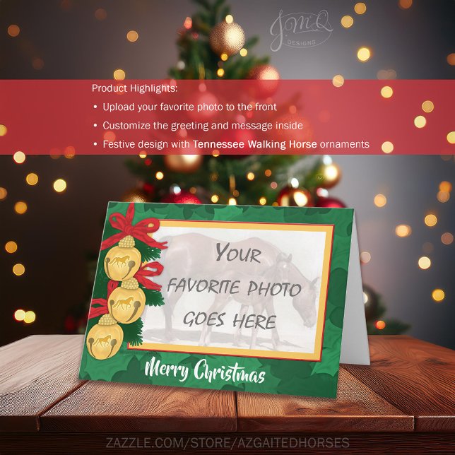 Anpassningsbar Tennessee Walking Horse julkort Helgkort (🎄🐴 Wish your loved ones a Merry Christmas with a custom card for Tennessee Walking Horse lovers!)