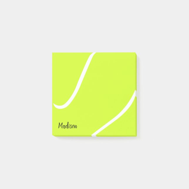 Anpassningsbar Tennis Boll Tennis Player Namn elle Post-it Block (Framsida)
