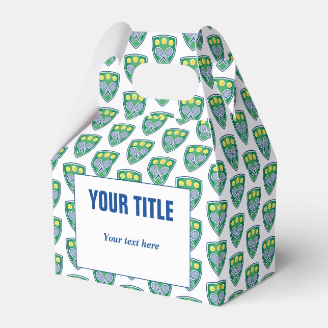 Anpassningsbar tennis-Födelsedagsfest-förmånslåda  Presentaskar (Framsidan Sidan)