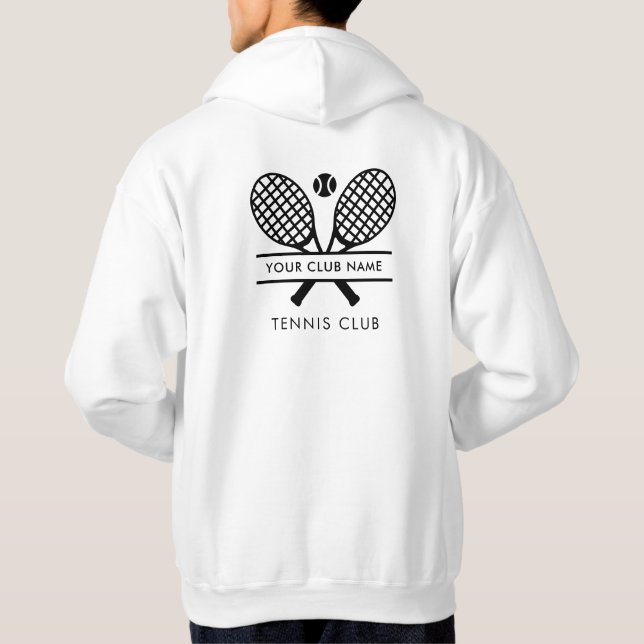 Anpassningsbar Tennis Klubb Namn Team Matching Hoodie (Baksida)