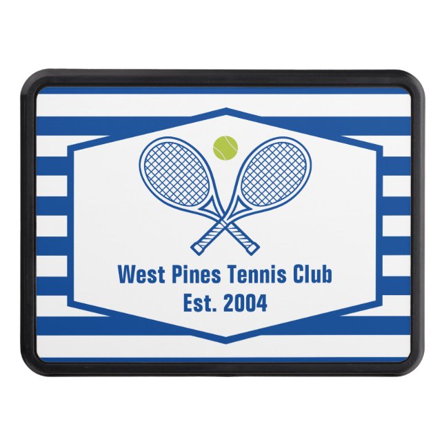 Anpassningsbar Tennis Land Klubb Blue Stripe Dragkroksskydd (Framsidan)