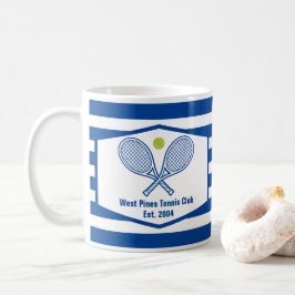 Anpassningsbar Tennis Land Klubb Blue Stripe Kaffemugg