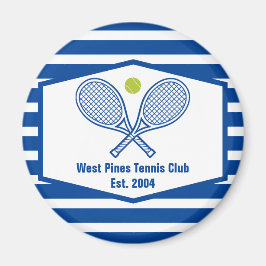 Anpassningsbar Tennis Land Klubb Blue Stripe Magnet