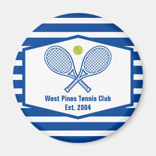Anpassningsbar Tennis Land Klubb Blue Stripe Magnet