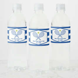 Anpassningsbar Tennis Land Klubb Blue Stripe Vattenflaskor Etikett