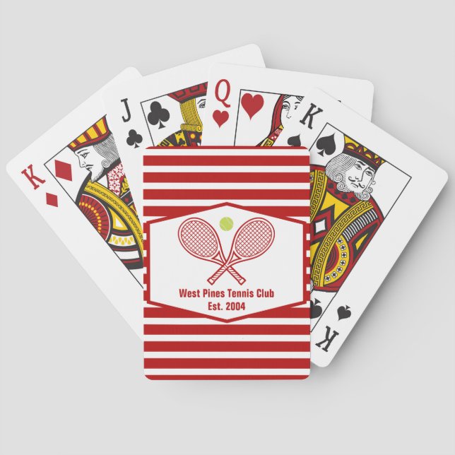 Anpassningsbar Tennis Land Klubb Red Stripe Casinokort (Baksidan)