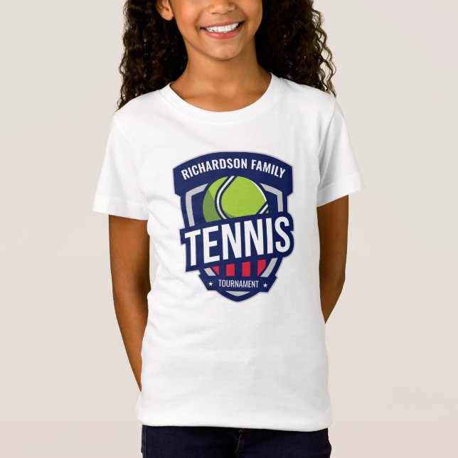 Anpassningsbar Tennis Logotyp T Shirt (Framsida)