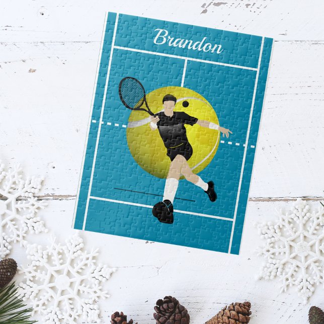 Anpassningsbar Tennis Player Court Jigszle Puzzle Pussel (Skapare uppladdad)