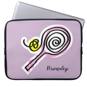 Anpassningsbar tennis-spelarpresenter - Rosa racke Laptop Fodral