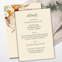 Anpassningsbar Terrakotta Rost Boho Höstbröllop