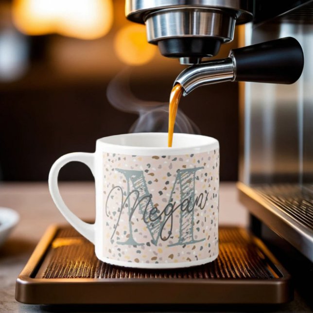 Anpassningsbar Terrazzo Monogram Espresso Mugg Espressomugg (Skapare uppladdad)