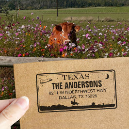Anpassningsbar Texas License Plate Returadress Fri Självfärgande Stämpel