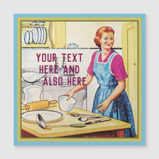 Anpassningsbar Text 1950-talets Vintage Housefru i