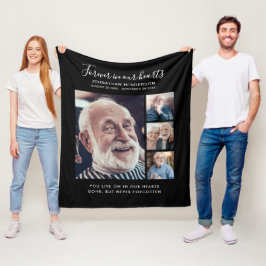 Anpassningsbar text 4-foto för evigt i vårt minnes fleecefilt