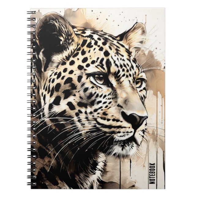 ANPASSNINGSBAR TEXT: Abstrakt Leopard Notebook Jou Anteckningsbok (Framsidan)