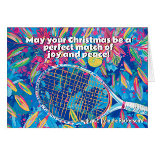 🎾 Anpassningsbar text, Ace Din jul Hälsningskort