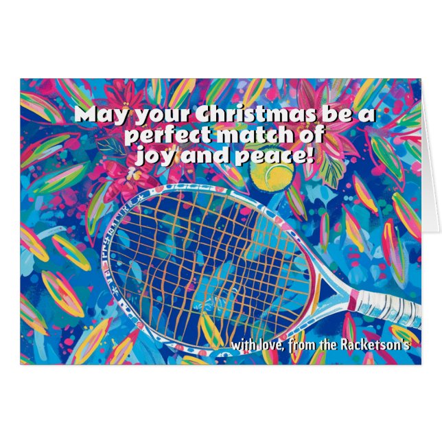 🎾 Anpassningsbar text, Ace Din jul Hälsningskort (Framsidan Horizontal)