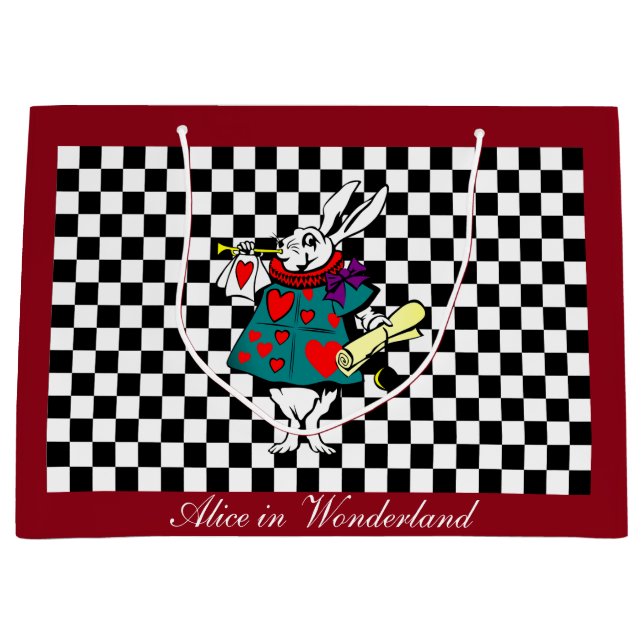 Anpassningsbar Text Alice i Wonderland White Rabbi (Framsidan)