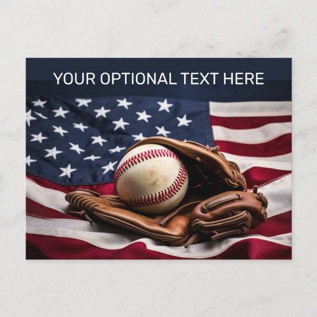 Anpassningsbar Text American Baseball Vykort (Framsida)