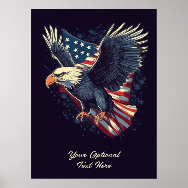 Anpassningsbar Text American Eagle Poster (Framsidan)