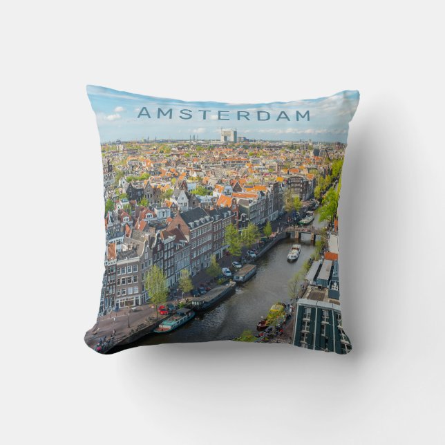 Anpassningsbar Text Amsterdam Kudde (Framsida)
