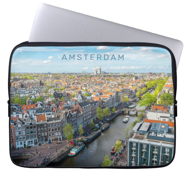 Anpassningsbar Text Amsterdam Laptop Fodral (Framsidan)