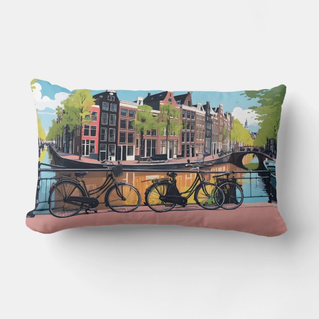 Anpassningsbar Text Amsterdam Lumbarkudde (Framsida)
