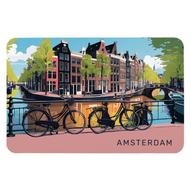 Anpassningsbar Text Amsterdam Magnet (Horisontell)